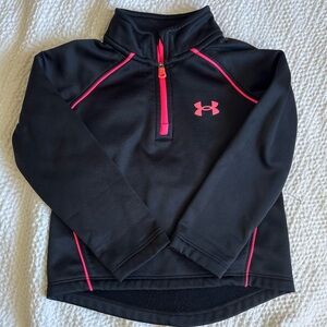2T Under Armour Black Fleece Pullover with Hot Pink Trim